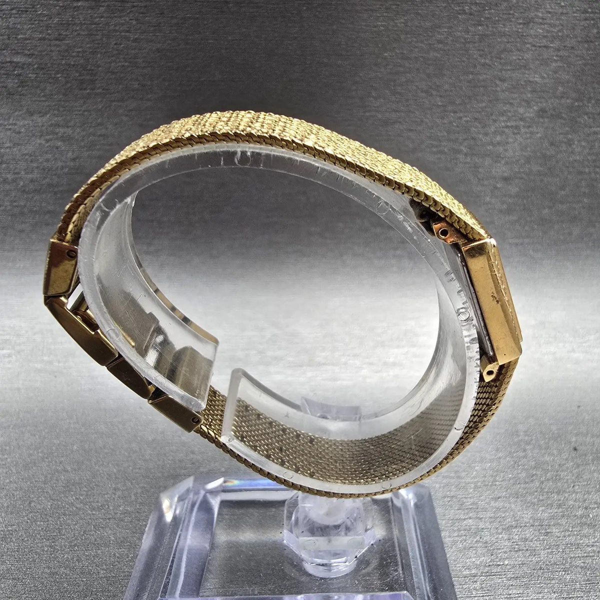 Seiko Watch Women 14mm Gold Dial Gold Tone Rectangle 1E20-5A59 New Battery8