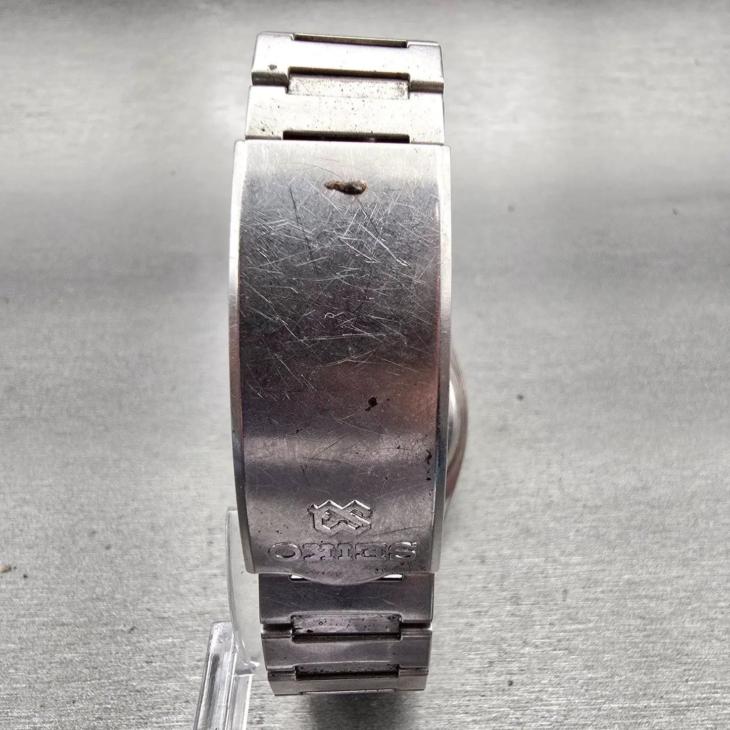 Seiko SQ Watch Men 36mm Black Dial Silver Tone Daydate 7546-5069 New Battery VTG7