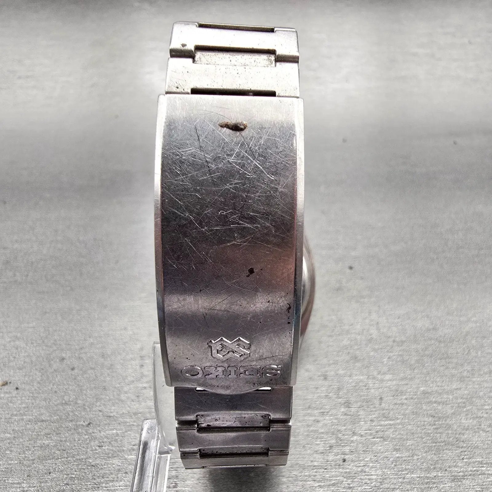 Seiko SQ Watch Men 36mm Black Dial Silver Tone Daydate 7546-5069 New Battery VTG7