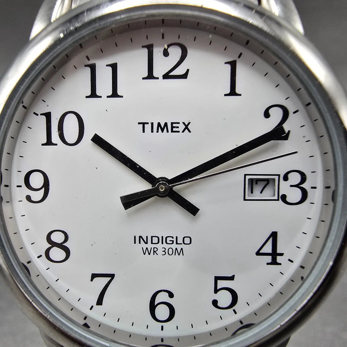 Timex Easy Reader Watch Men 35mm White Dial Silver Round T2H451 New Battery1