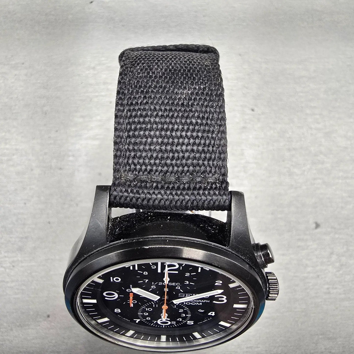 Seiko Chronograph Watch Men 43mm Black Dial Black Tone Date 7T92-0JS0 New Batt4