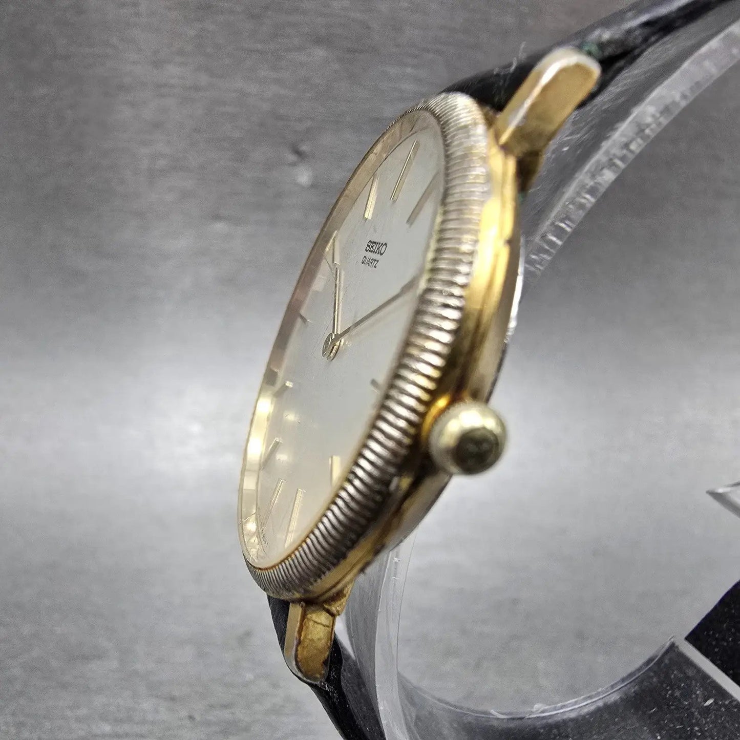 Seiko Watch Men 33mm Silver Dial Gold Tone Round READ!!!! 7800-9039 New Battery2