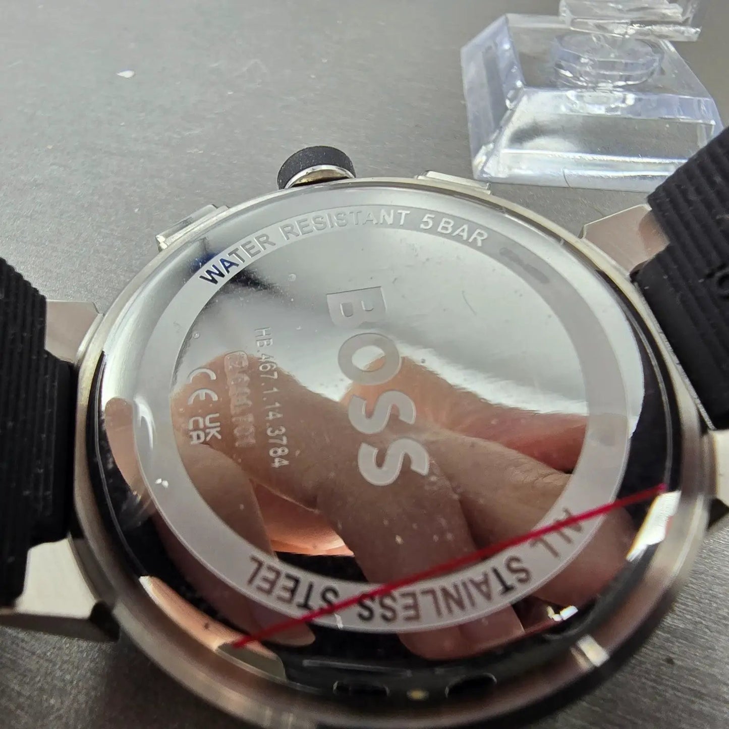 Hugo Boss One Chronograph Watch Men 44mm Black Dial Steel Date Round New Battery9