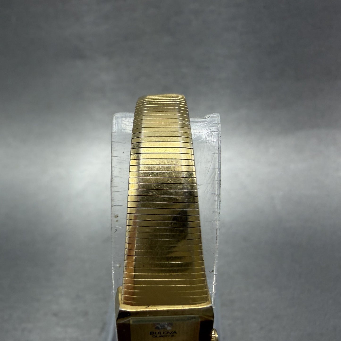 Bulova Tank Watch Women 13mm Champagne Dial Gold Tone Rdctangle 92T75 NewBattery4