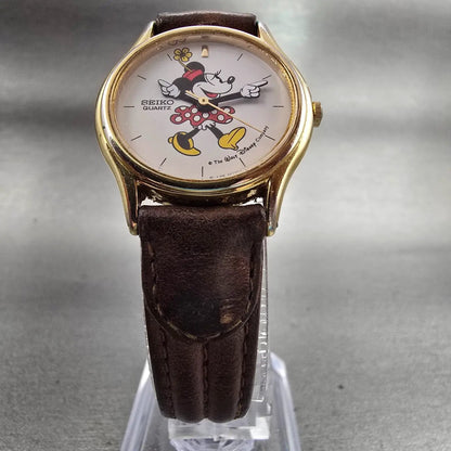 Seiko Minnie Mouse Watch Women 25mm White Dial Gold Tone 4N01-0129 New Battery5