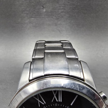 Fossil Grant Chronograph Watch Men 44mm Black Dial Silver Tone FS4736 NewBattery4