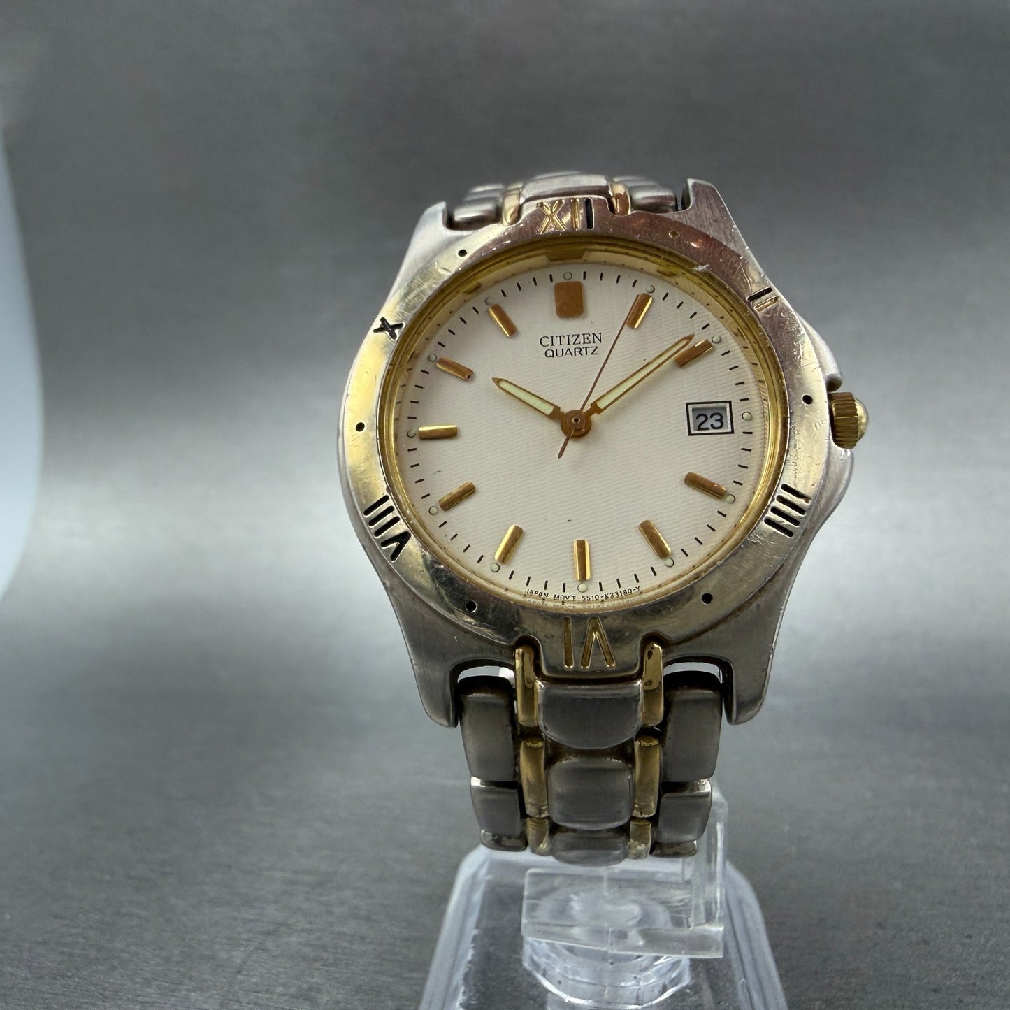 Citizen Watch Men 36mm Cream Dial Two Tone Date Round 5510-K09915 PARTS6