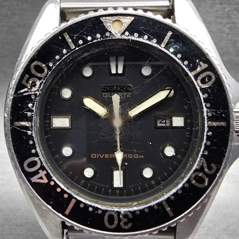 Seiko Dive Watch Women 33mm Black Dial Two Tone Date Round 2625-0019 New Batt1
