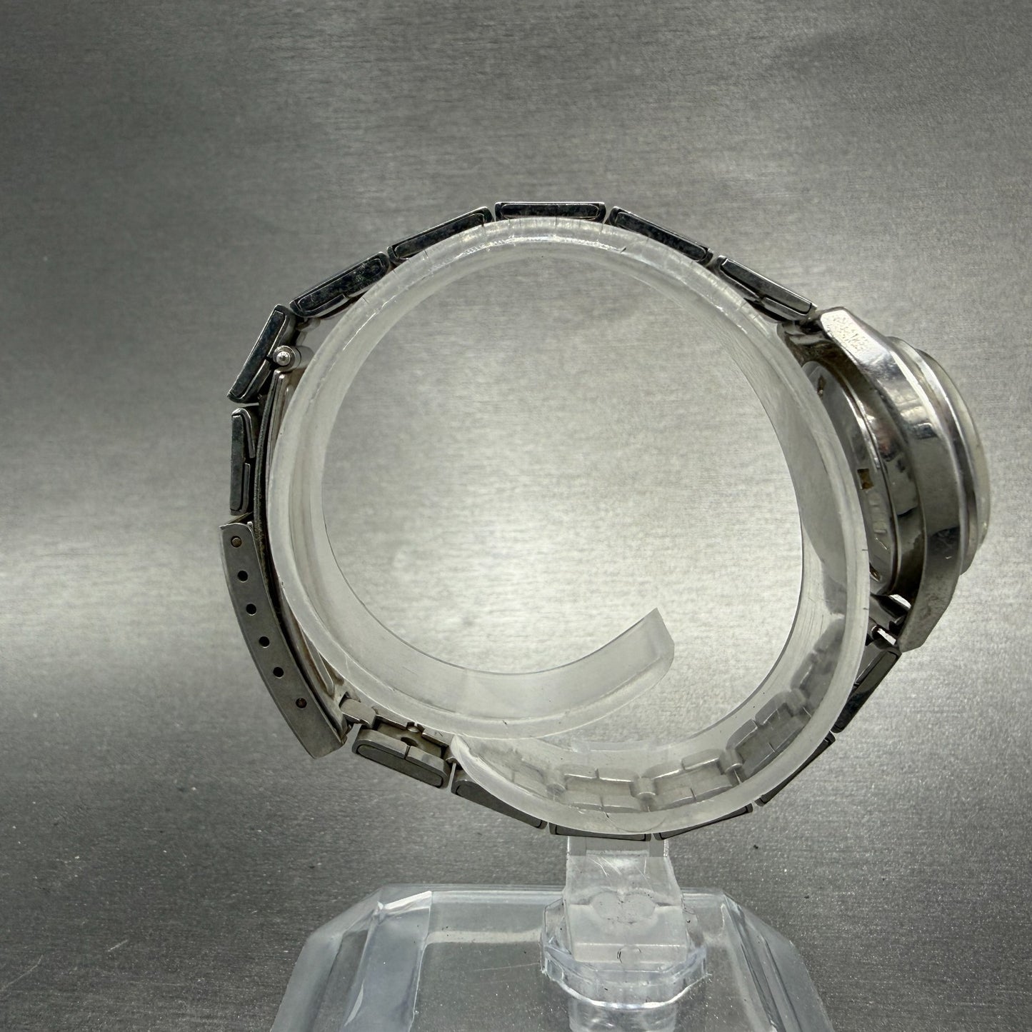 Seiko Automatic Watch Women 23mm Silver Dial Silver Tone Date Round PARTS VTG9