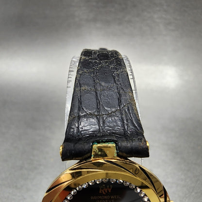 Raymond Weil Othello Watch Women 24mm Black Dial Gold Plated Round New Battery4