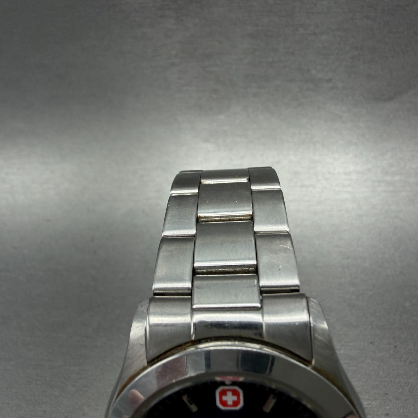 Swiss Military Watch Men 36mm Blue Dial Silver Toe Date 6-523 6824 New Battery4