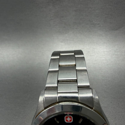 Swiss Military Watch Men 36mm Blue Dial Silver Toe Date 6-523 6824 New Battery4