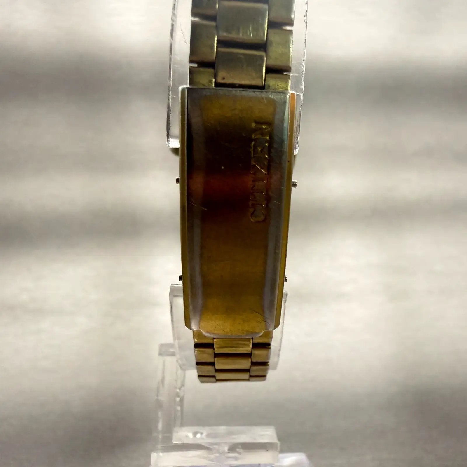 Citizen CQ Watch Women 24mm Silver Dial Gold Tone Date Round 2010-891252 New Bat7