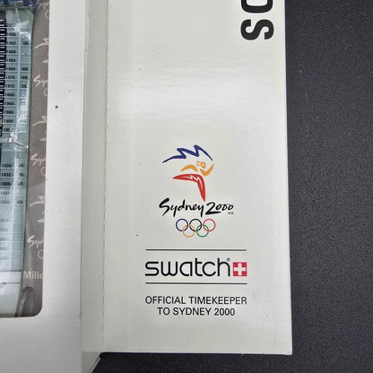 Swatch Scuba 200 Touch Pad Watch Men 38mm Blue Sydney 2000 Olympic SDZ104 NOS4