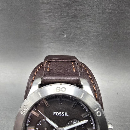 Fossil Dive Watch Men 43mm Black Dial Silver Tone Daydate BQ1053 New Battery5