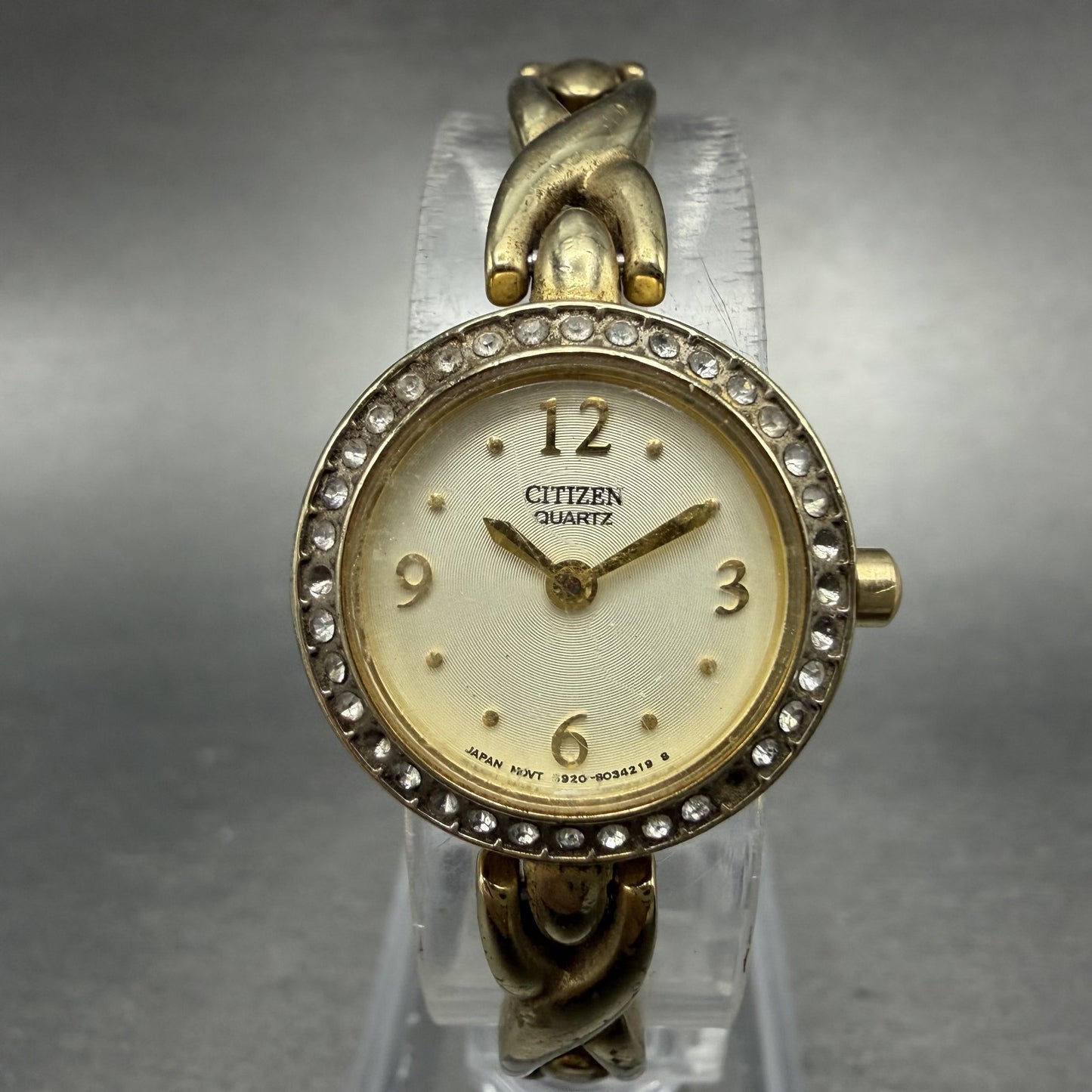 Citizen Watch Women 20mm Champagne dial Gold Tone Round 5920-S011493 New Battery0