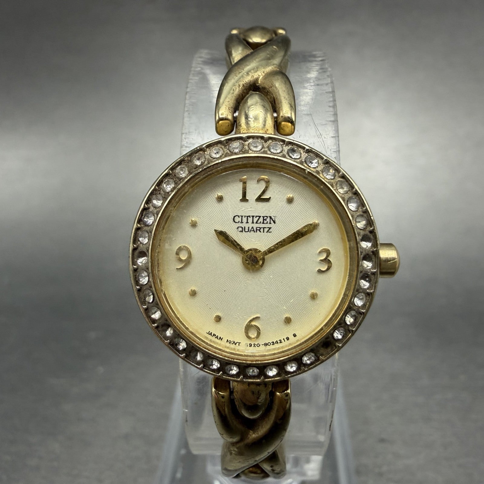 Citizen Watch Women 20mm Champagne dial Gold Tone Round 5920-S011493 New Battery0