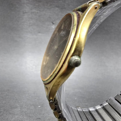 Seiko Watch Men 33mm Brown Dial Gold Tone Round 7800-8009 PARTS Vintage JBJ3