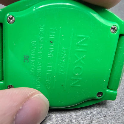 Nixon Time Teller Watch Men 39mm Green Dial Green Tone Round New Battery12