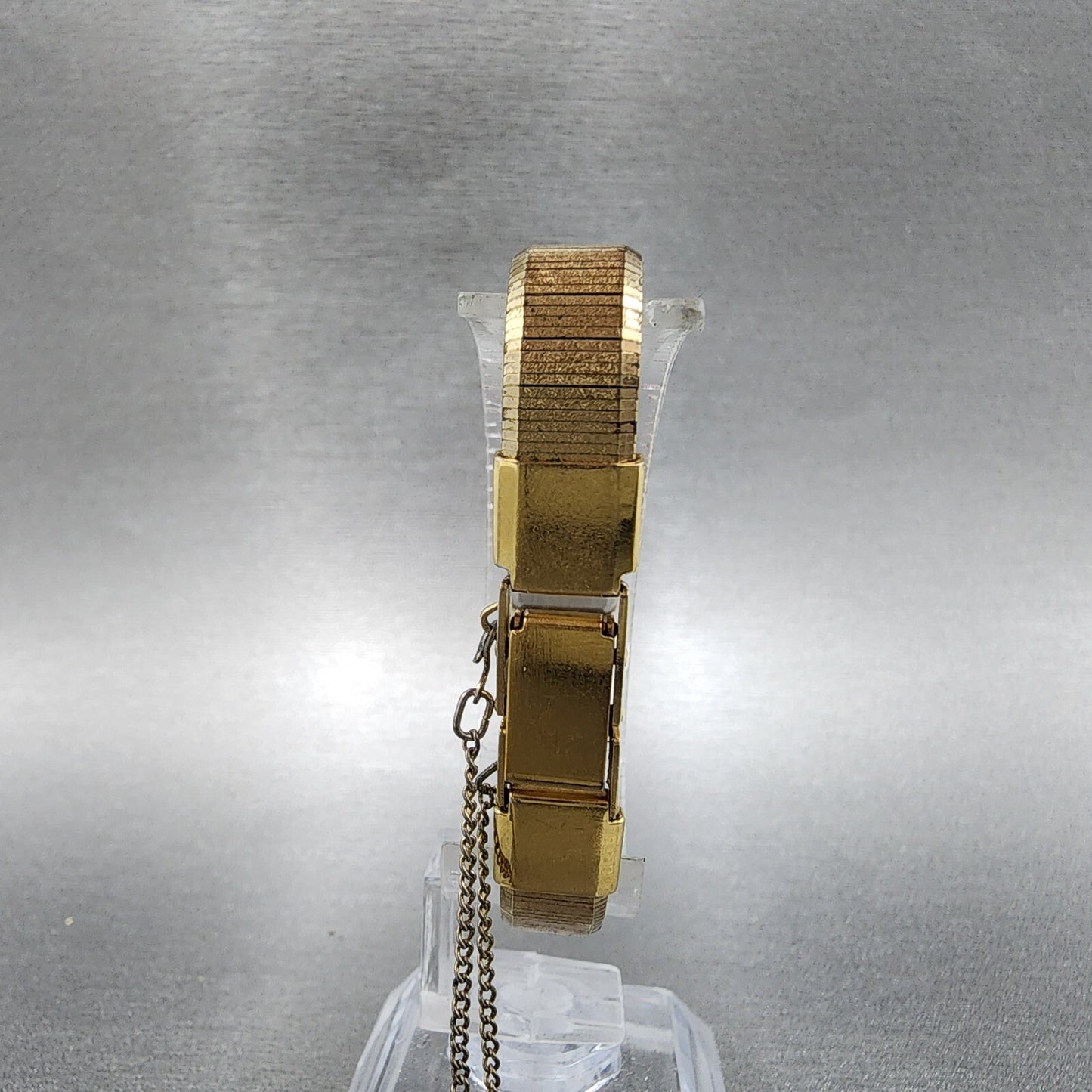 Seiko Tank Watch Women 12mm Gold Dial Gold Tone Rectangle 2E205029 New Battery7