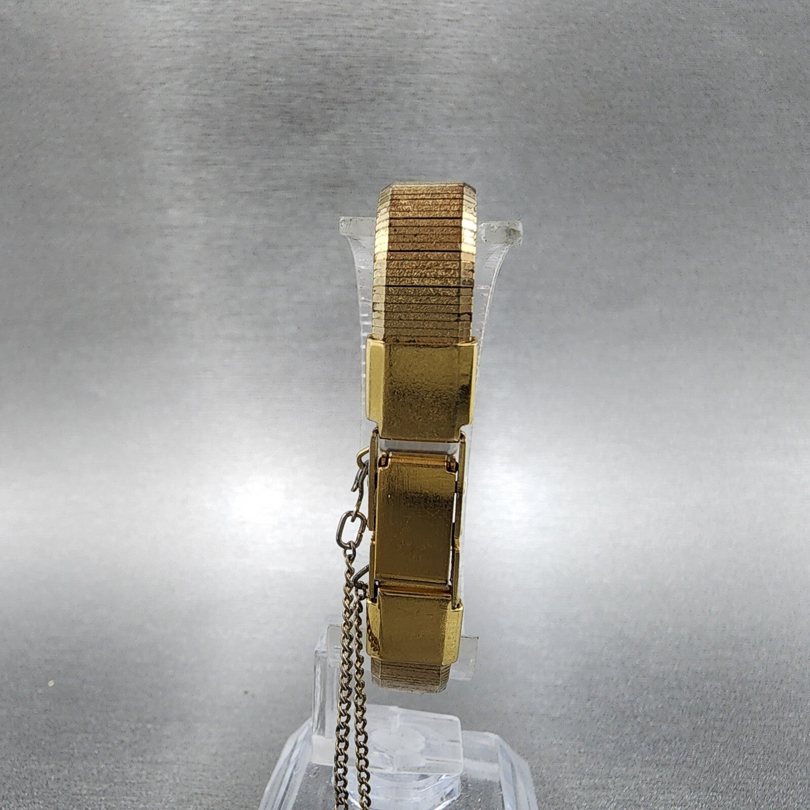 Seiko Tank Watch Women 12mm Gold Dial Gold Tone Rectangle 2E205029 New Battery7