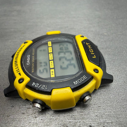 Casio Illuminator W-92H Watch Men 41mm Digital Black Yellow Alarm Chrono NewBatt3