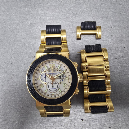 Invicta Reserve Ocean Reef Chronograph Watch Men 46mm MOP Dial Black Gold  READ!0