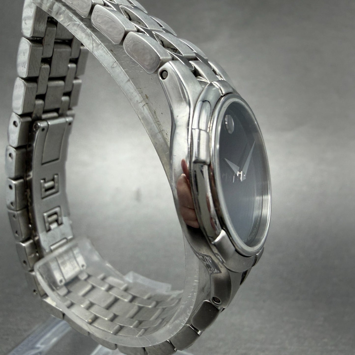 Movado Museum Watch Women 26mm Black Dial Silver Tone 02.3.14.1006 New Battery3