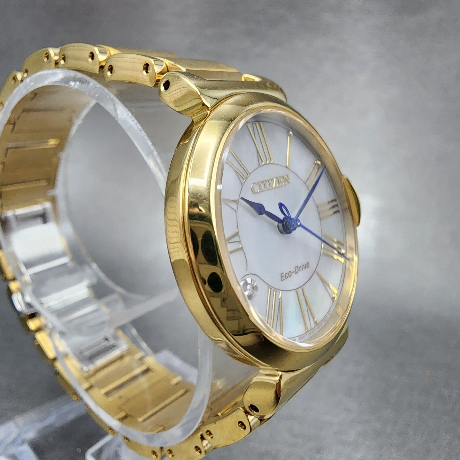 Citizen EcoDrive L Mae Watch Women 29mm MOP Dial Gold Tone Round EM106257D A123