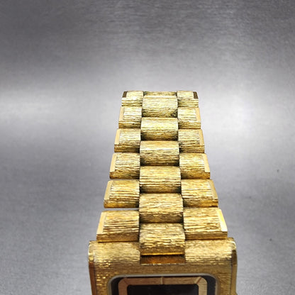 Longines Tank Watch Men 25mm Black Dial Gold Tone Rectangle VTG PARTS5