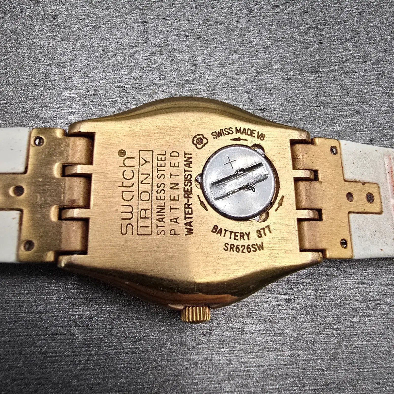 Swatch Irony Fancy Me Watch Women 33mm Gold Dial Rose Gold Date READ!!! New Batt10