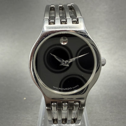 Movado Esperanza Watch Women 23mm Black Dial Silver Tone Round 84-25-811-4 PARTS0