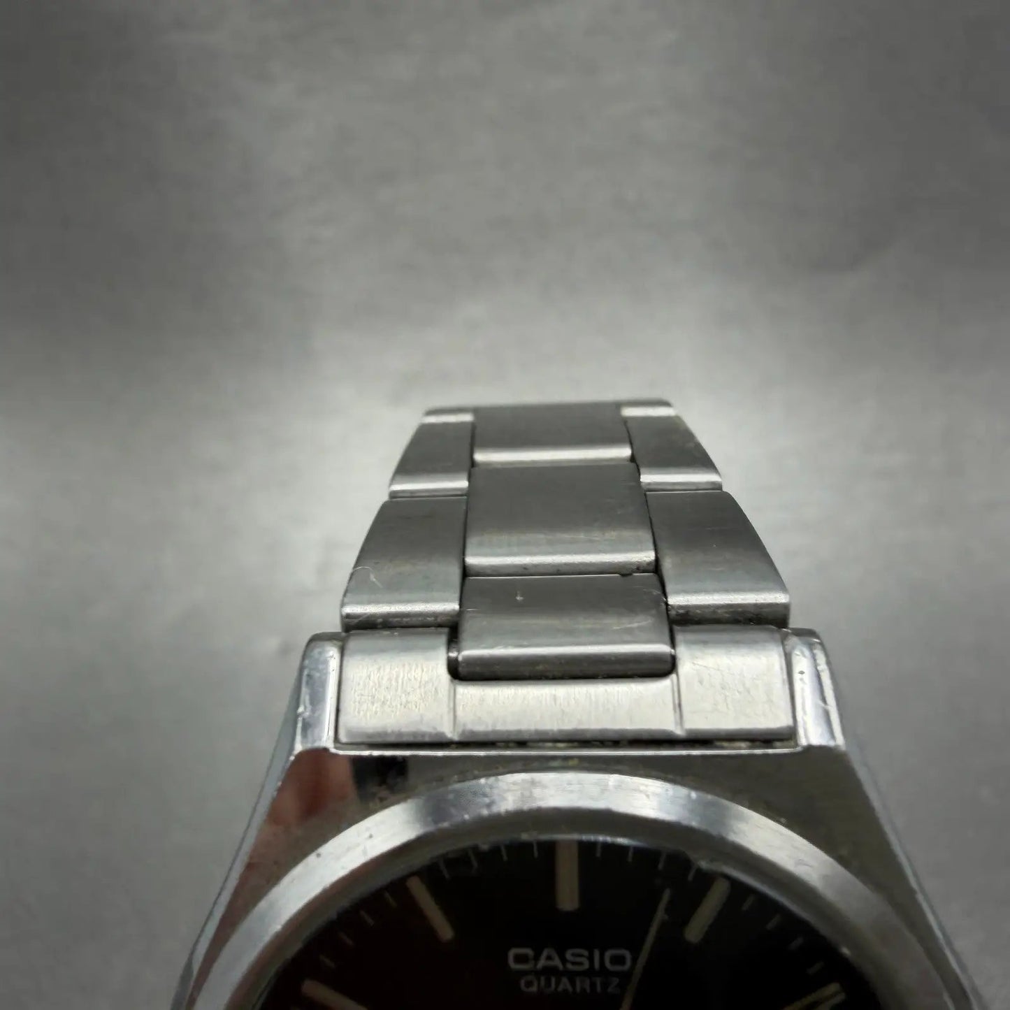 Casio Watch Men 35mm Black Dial Silver Tone Daydate MTP-1240DJ New Battery NGT4