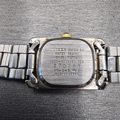 Citizen Watch Women 17mm Silver Dial Two Tone Rectangle 5920-S77112 New Battery10