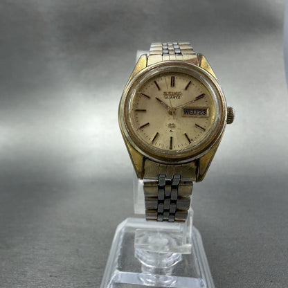 Seiko SQ Watch Women 25mm Champagne Dial Gold Tone Daydate 4326-0019 New Battery7