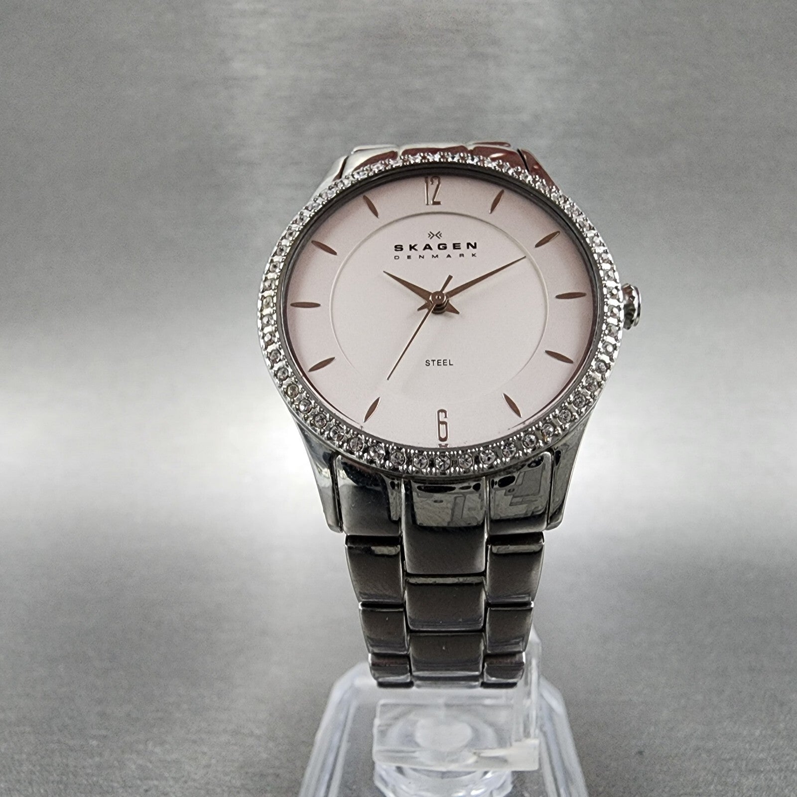 Skagen Watch Women 30mm White Dial Stainless Steel Round 347SSX New Battery5
