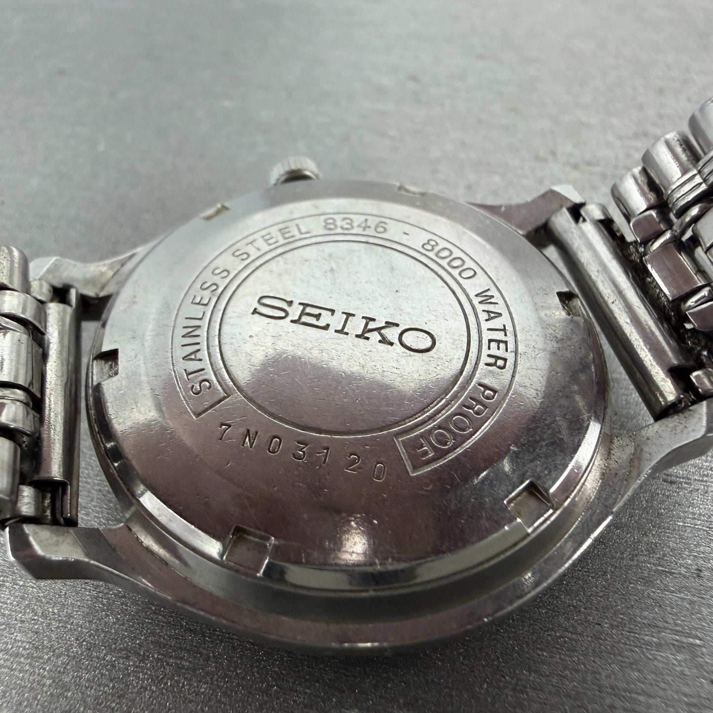 Seiko Business A Watch Men 37mm White Dial Silver Tone Daydate 8346-8000 PARTS10