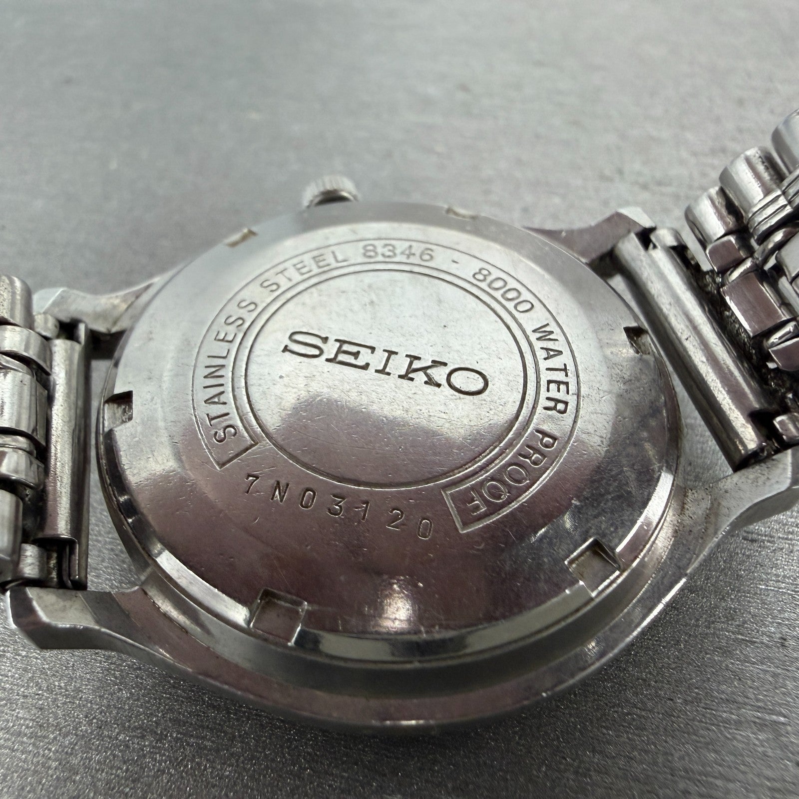 Seiko Business A Watch Men 37mm White Dial Silver Tone Daydate 8346-8000 PARTS10