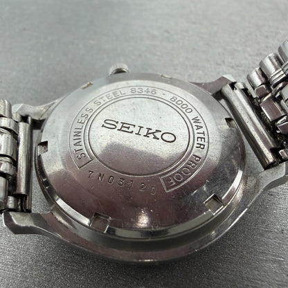 Seiko Business A Watch Men 37mm White Dial Silver Tone Daydate 8346-8000 PARTS10