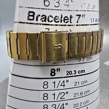 Bulova Tank Watch Men 29mm Silver Dial Gold Tone Date Octagon 92B29 PARTS VTG9