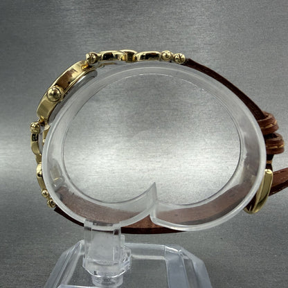 Coach Watch Women 22mm White Dial Gold Tone Round Leather W006 New Battery6