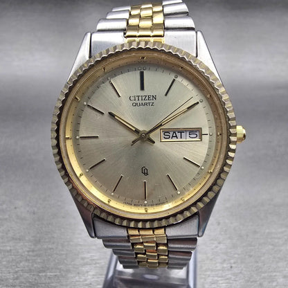 Citizen President Watch Men 35mm Champagne Dial Two Tone Daydate New Battery0