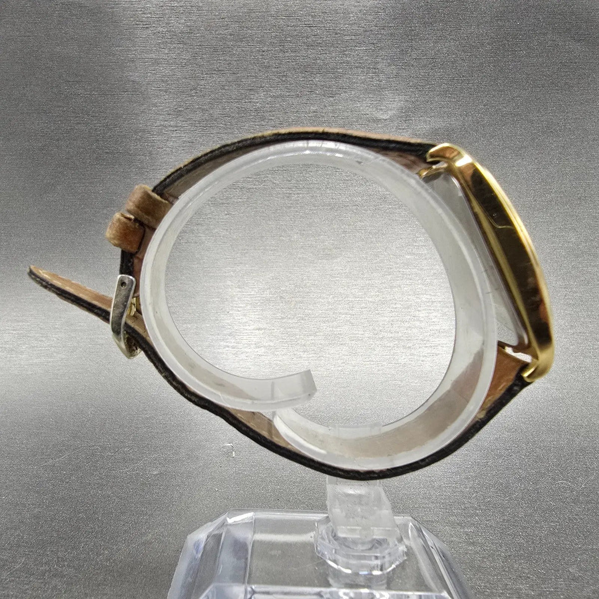 Orvis Dual Time Watch Women 23mm White Dial Gold Tone Rectangle New Battery GT8