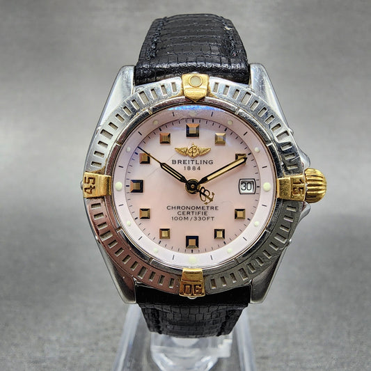 Breitling Callistino Watch Women 29mm MOP Dial Two Tone Date B72345 New Battery