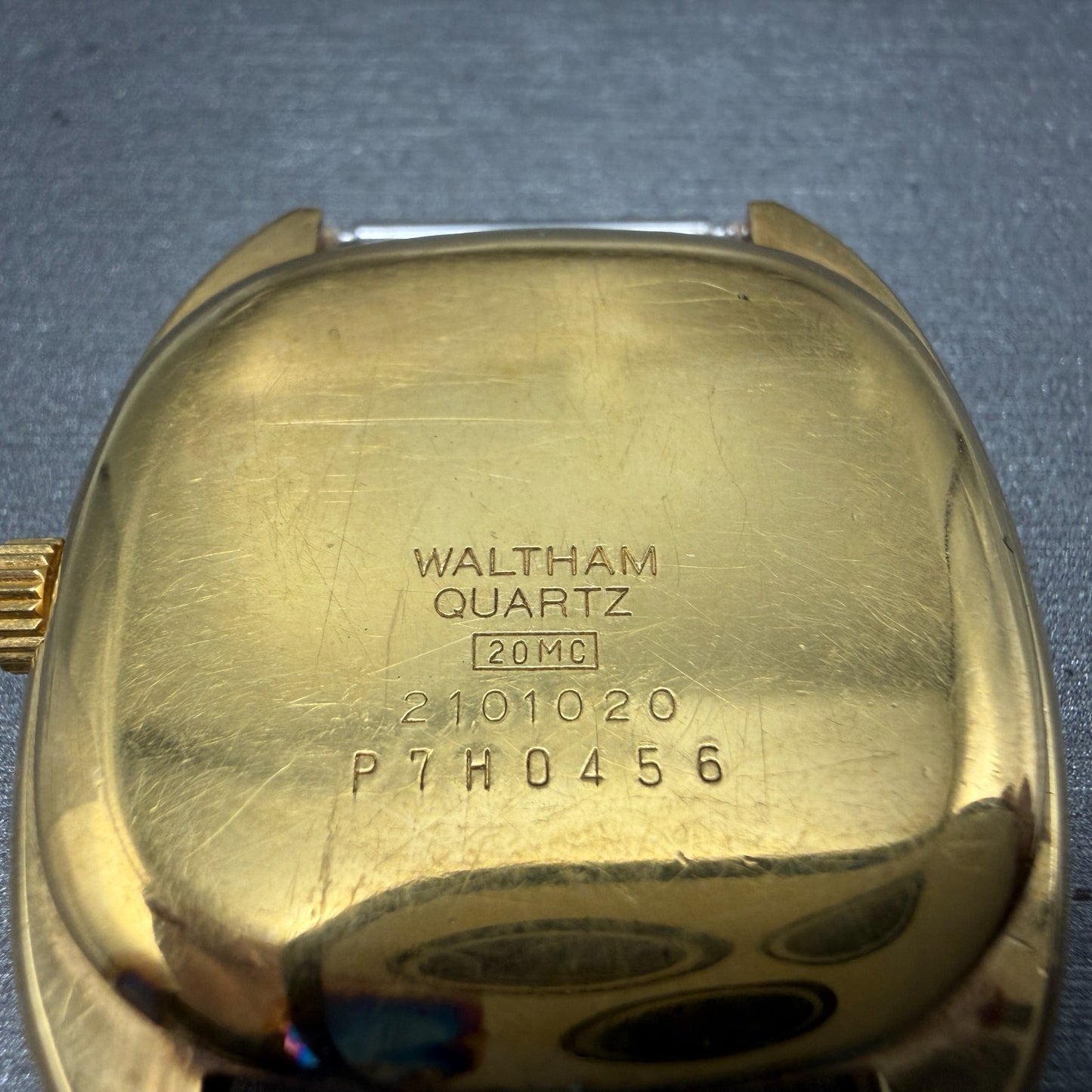 Waltham Maxim Watch Men 32mm Silver Dial Gold Plated Rectangle 2101020 PARTS7