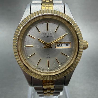 Citizen CQ Watch Women 25mm Silver Dial Two Tone Daydate 1002-R15119 New Battery0