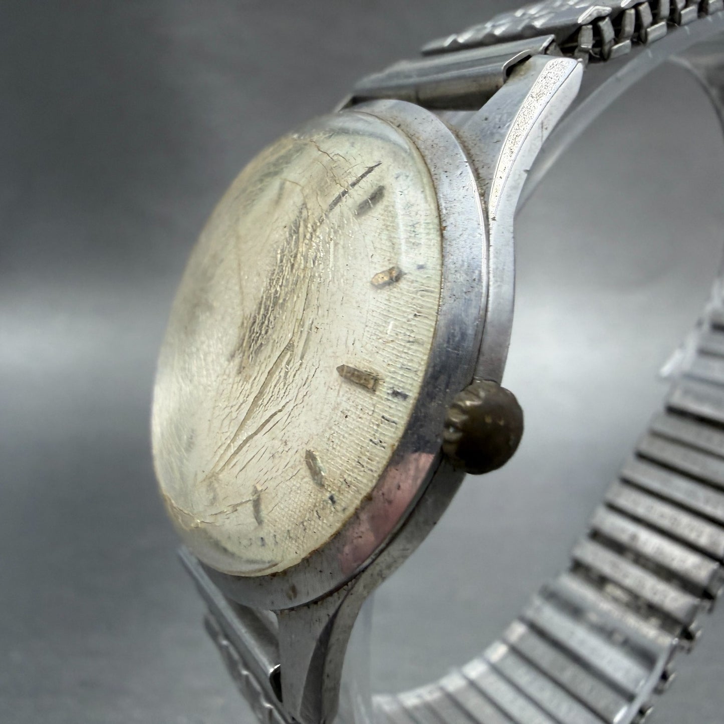Orient Star Dynamic Watch Men 33mm White Dial Silver Tone Round VTG PARTS3
