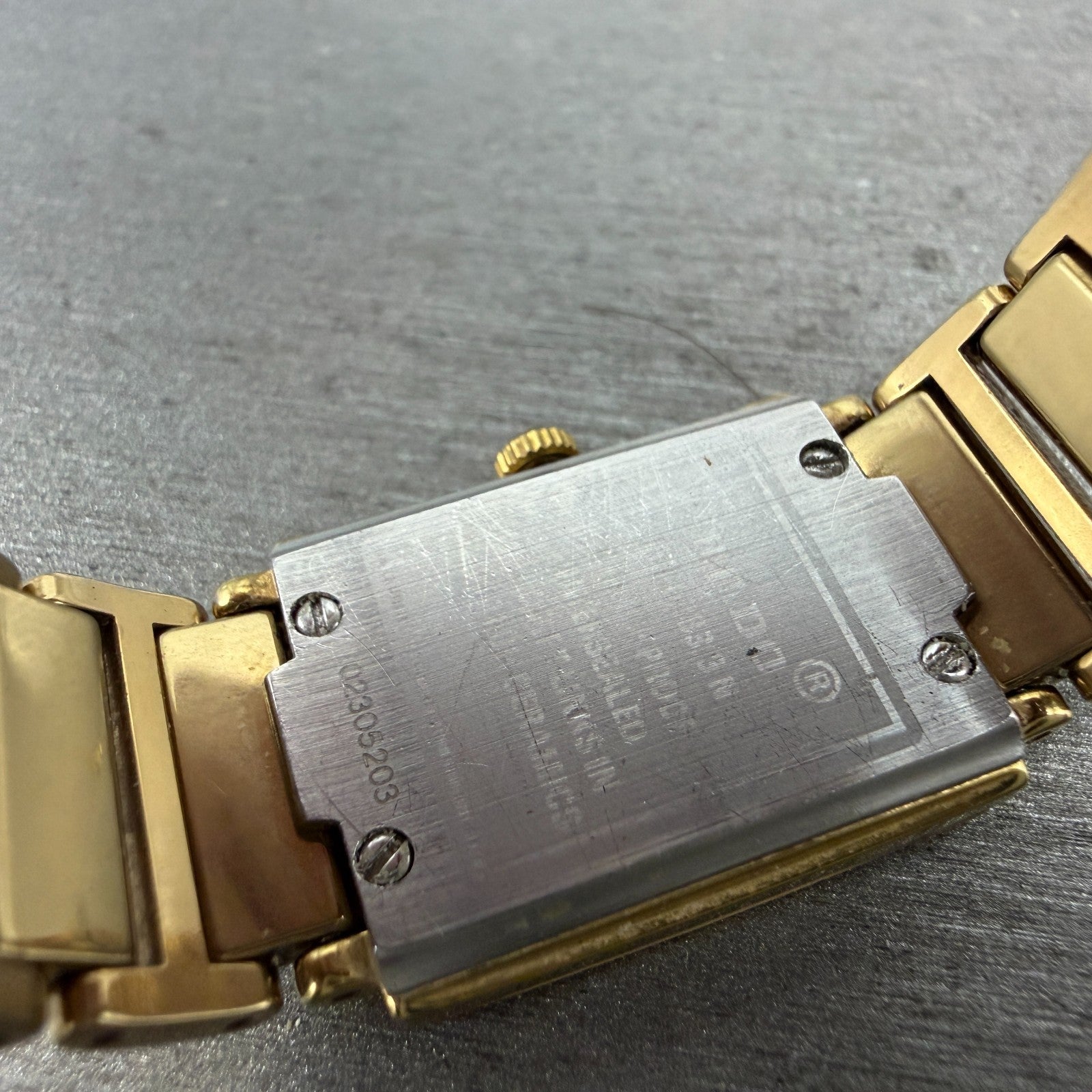 Rado Diastar Tank Watch Women 18mm Champagne Dial Gold Tone 153.0283.3 New Batt9