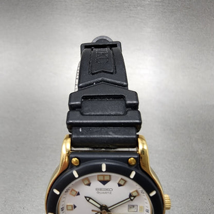 Seiko USA Olympics Watch Women 29mm White Dial Gold Tone Date 7N826A39 PARTS5