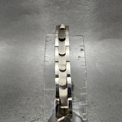 Seiko Solar Watch Women 15mm White Dial White Gold Plated Manual Wind Runs VTG4